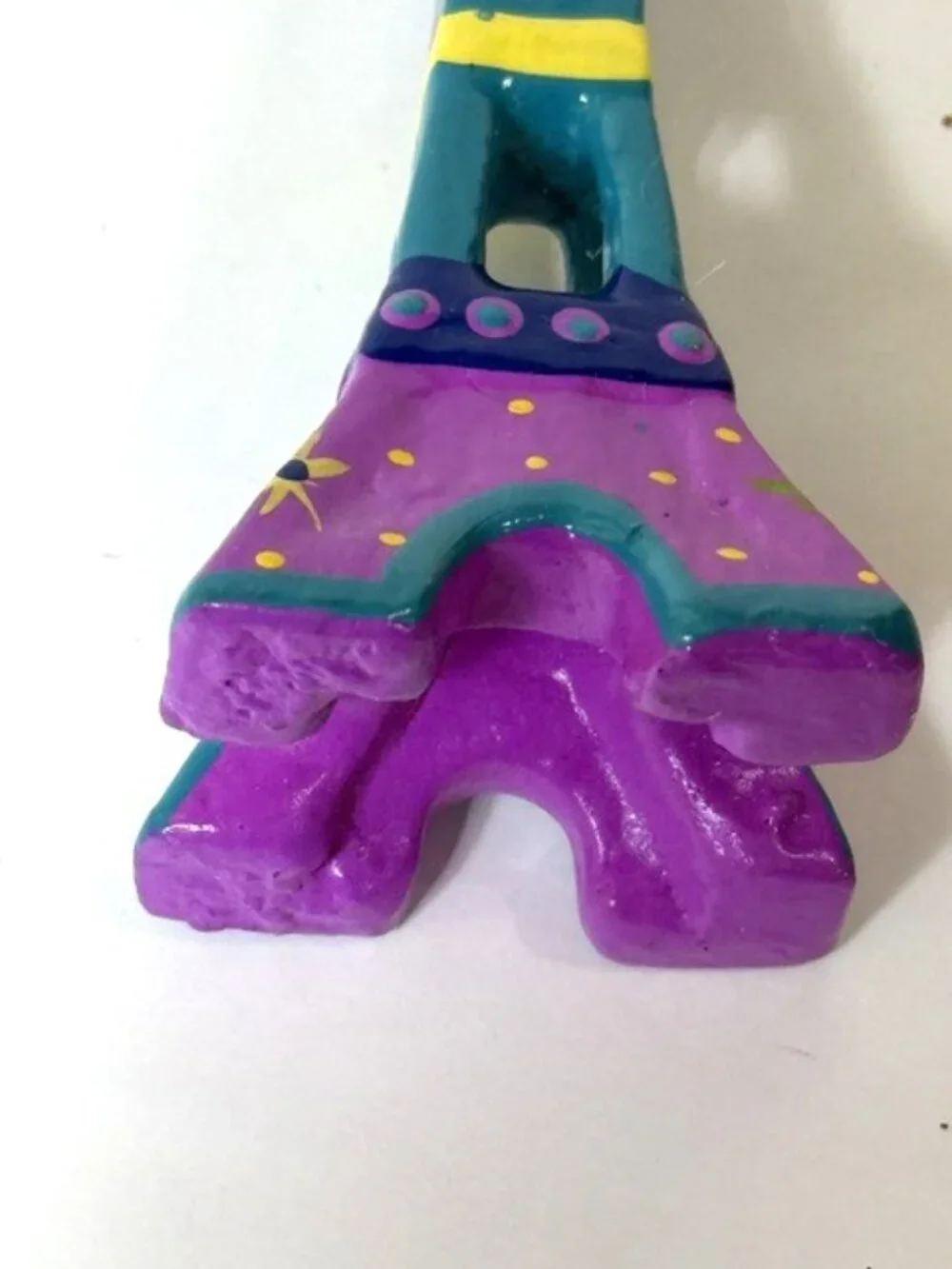 Handpainted Eiffel Tower Christmas ornament.